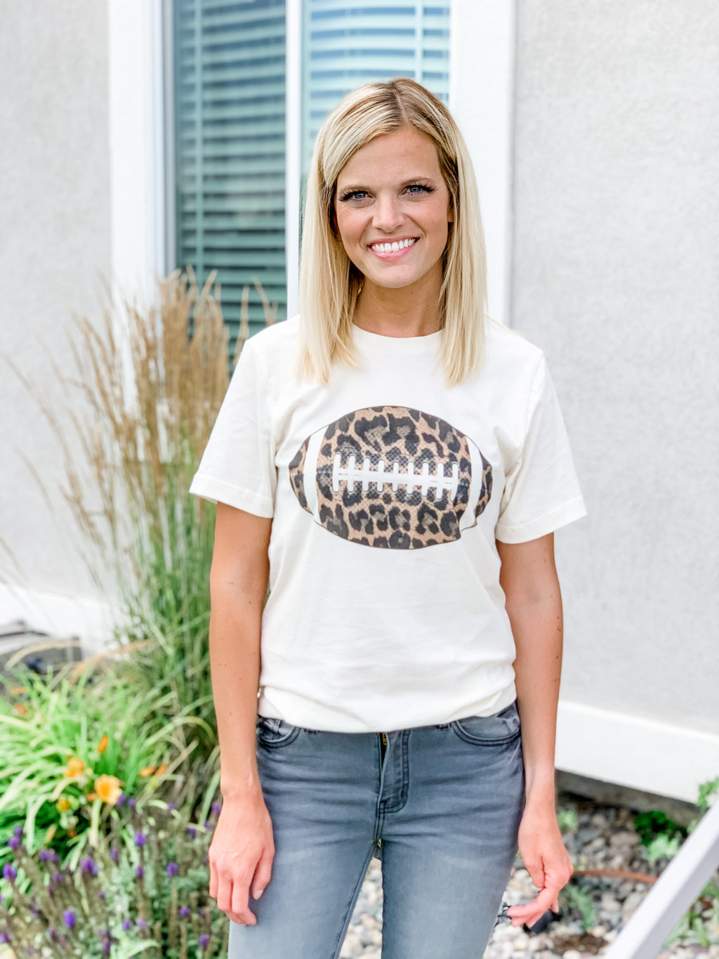 Leopard Football Tee - Black Feather Boutique