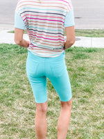 Rome Jegging Shorts - Turquoise - Black Feather Boutique
