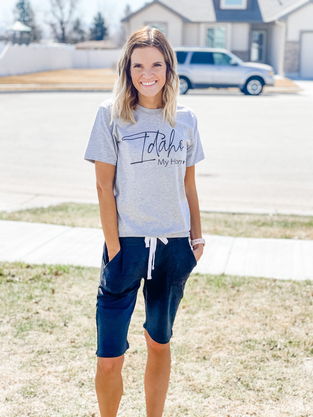 Idaho Tee - Athletic Heather - Black Feather Boutique