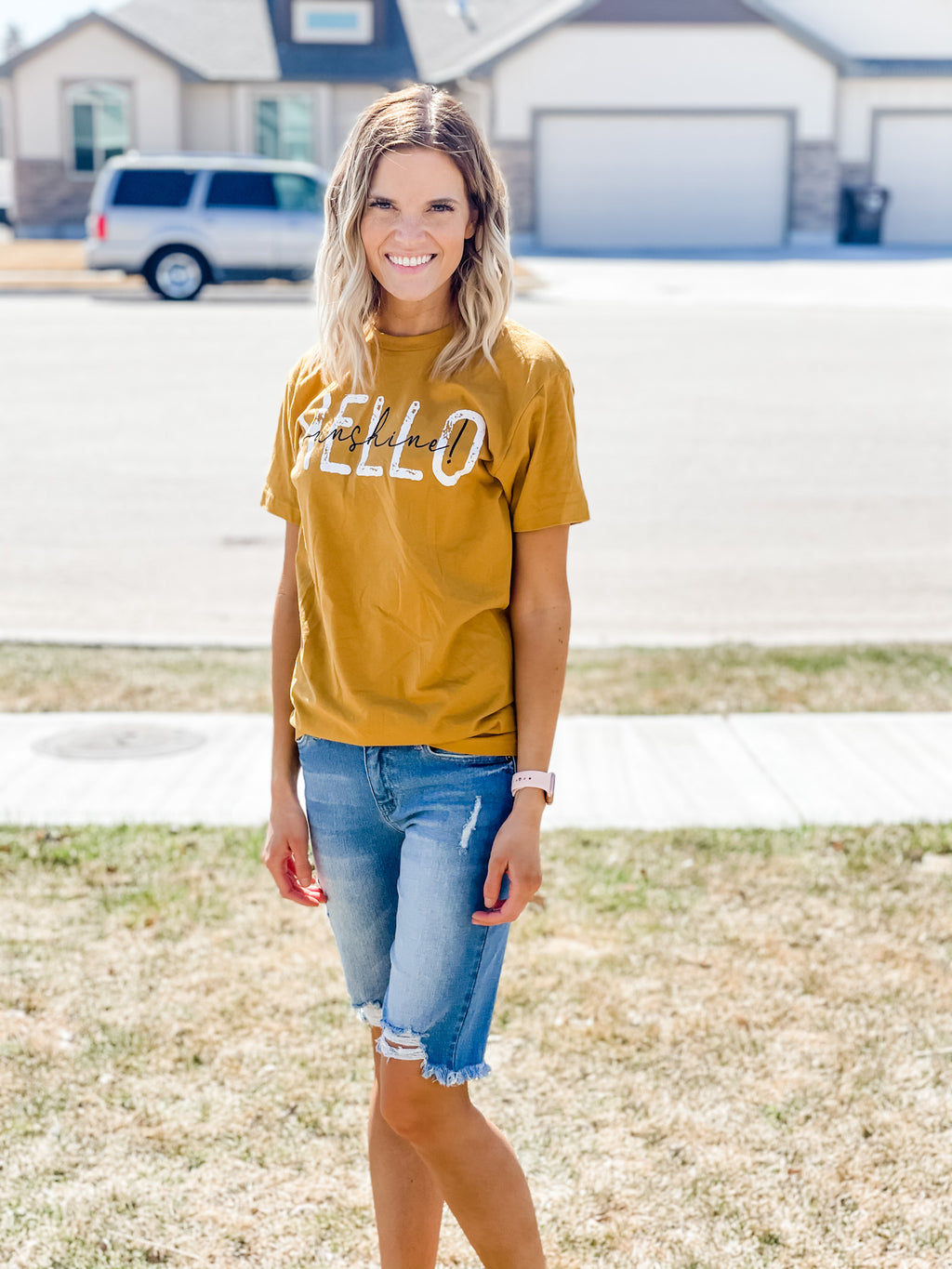 Hello Sunshine - Heather Mustard - Black Feather Boutique