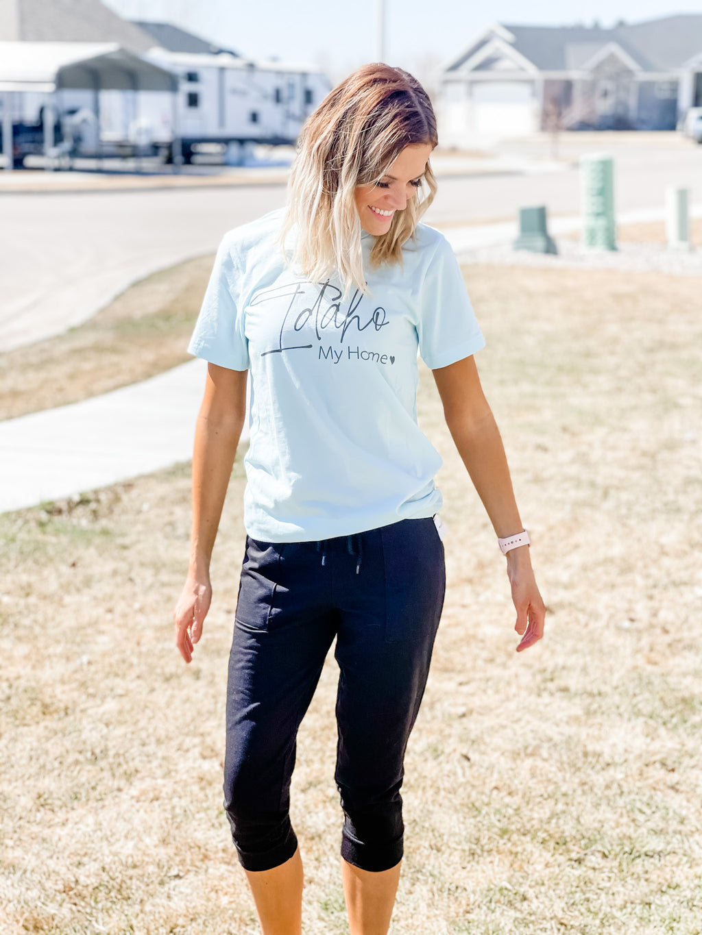 Idaho Tee - Heather Ice Blue - Black Feather Boutique